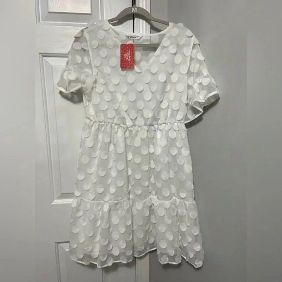 White Polka Dot Dress - Picture 1 of 2